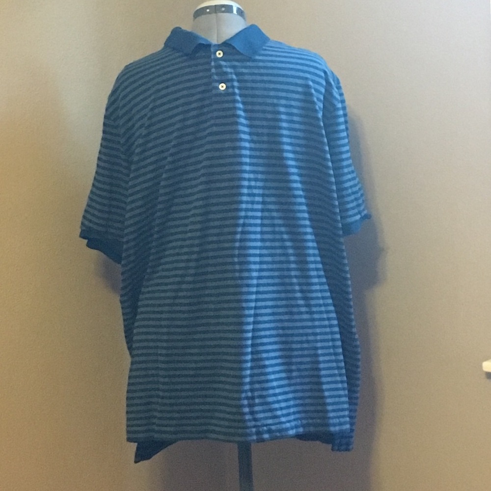 Light and Dark Blue Striped Polo