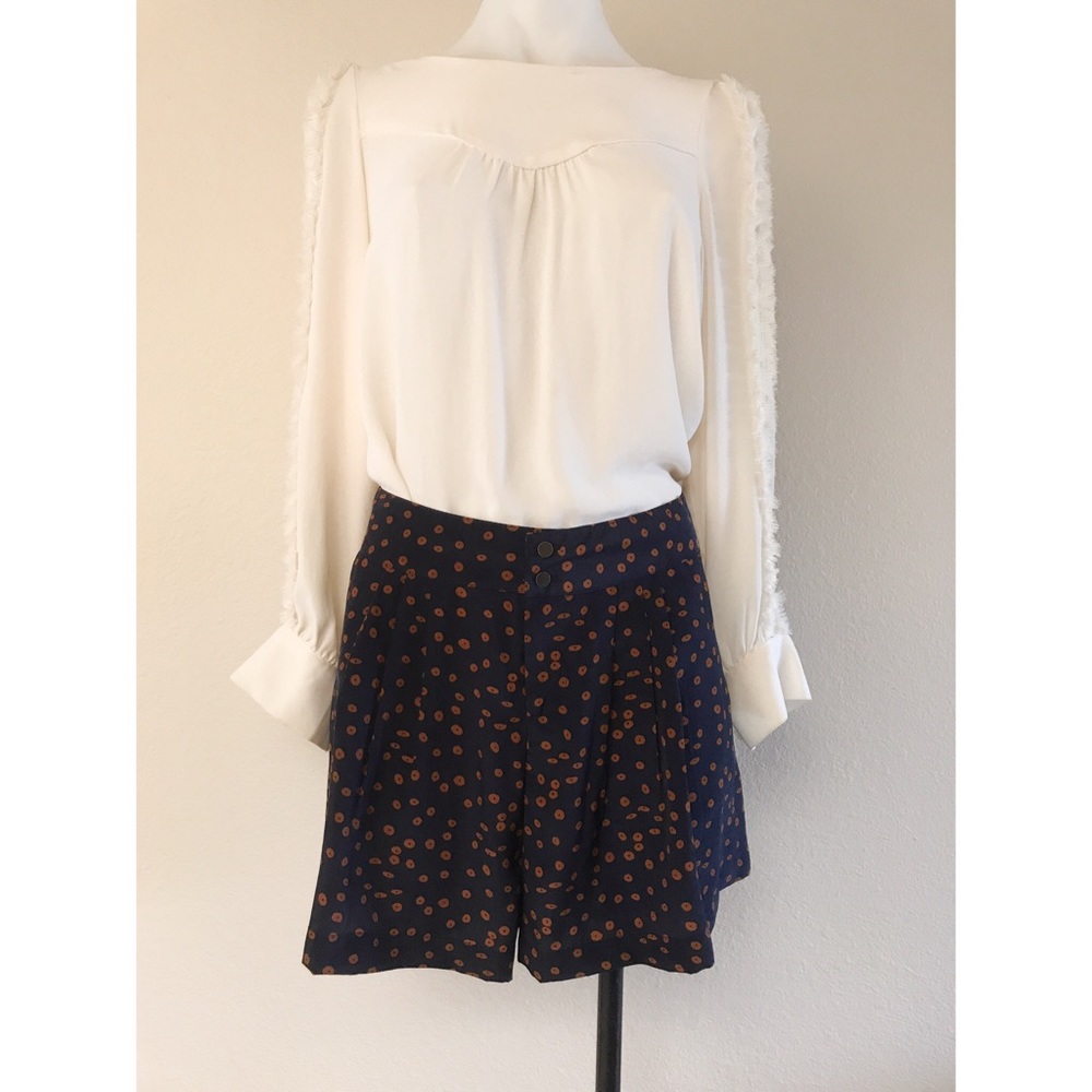 Navy Shorts w/Dotted Print - Size Small