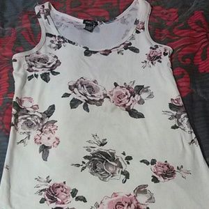 Floral White Tank Top