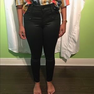 New with tags!! Black coated EXPRESS jean leggings
