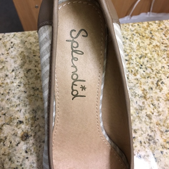 Splendid tan stripe wedge heels - Picture 3 of 4