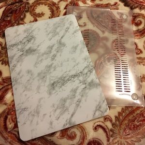 MacBook Air 13" laptop case. White marble design!