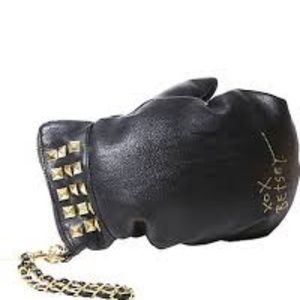 Black boxing glove wristlet