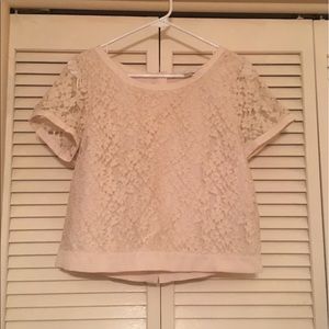Lauren Conrad Lace Crop Top with Back Bow Detail