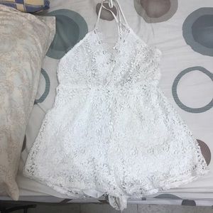 RAINBOW | White Lace Romper