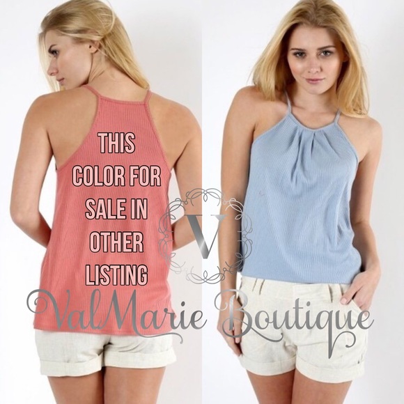 Light blue ribbed tank - Picture 2 of 2