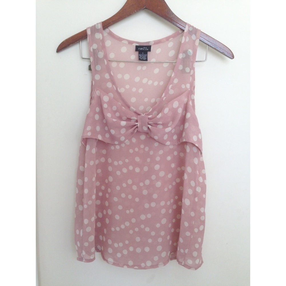 Polka dot bow blouse