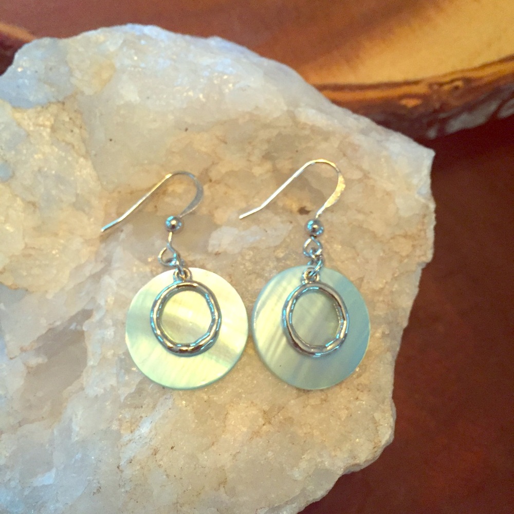 Lia Sophia turquoise shell and silver earrings