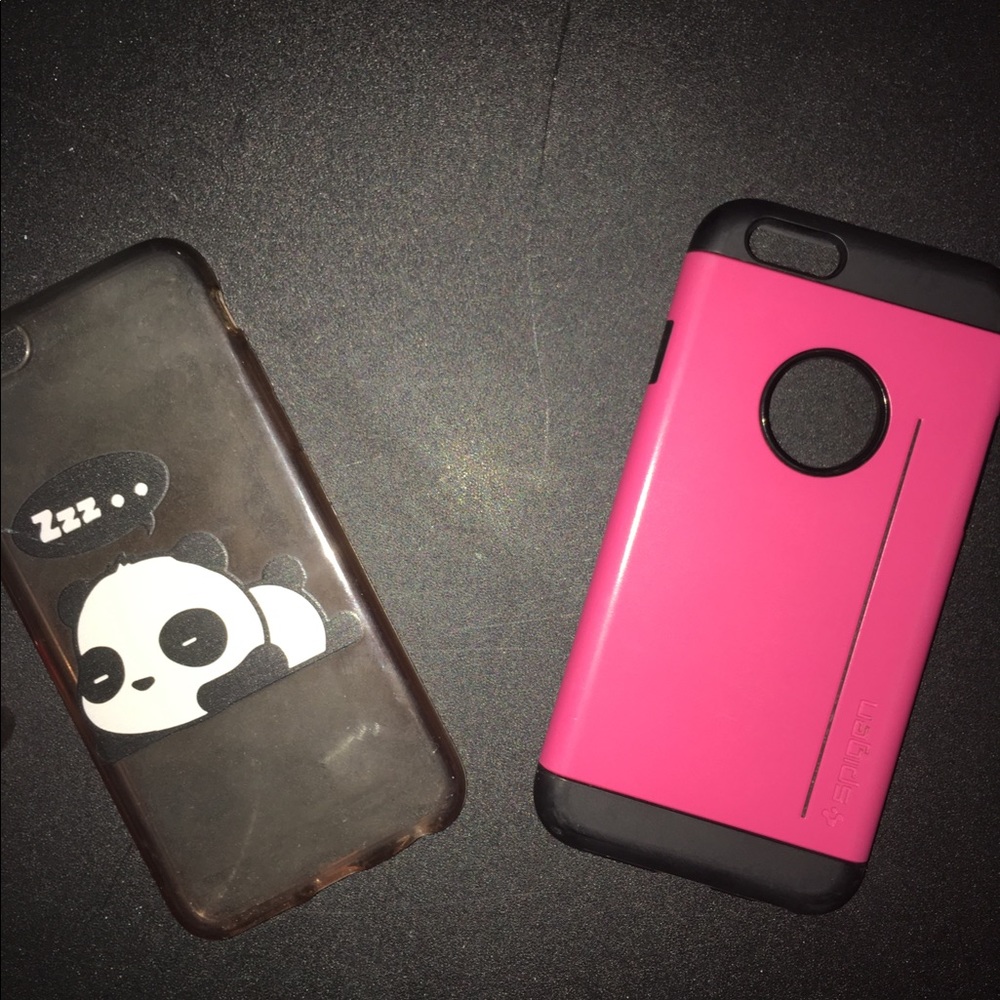 Panda Bear/ Pink and Black iPhone 6 case. Bundle!