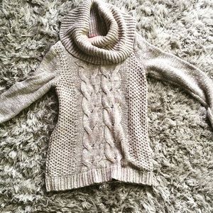 Beige Cowl Neck Sweater