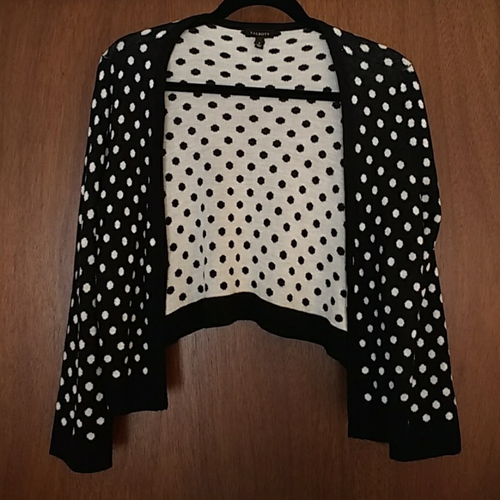 Talbots Polka Dot Shrug Sweater Cardigan
