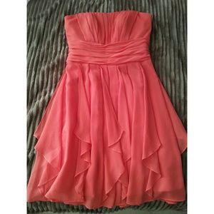 Pink Strapless Bridesmaid Dress