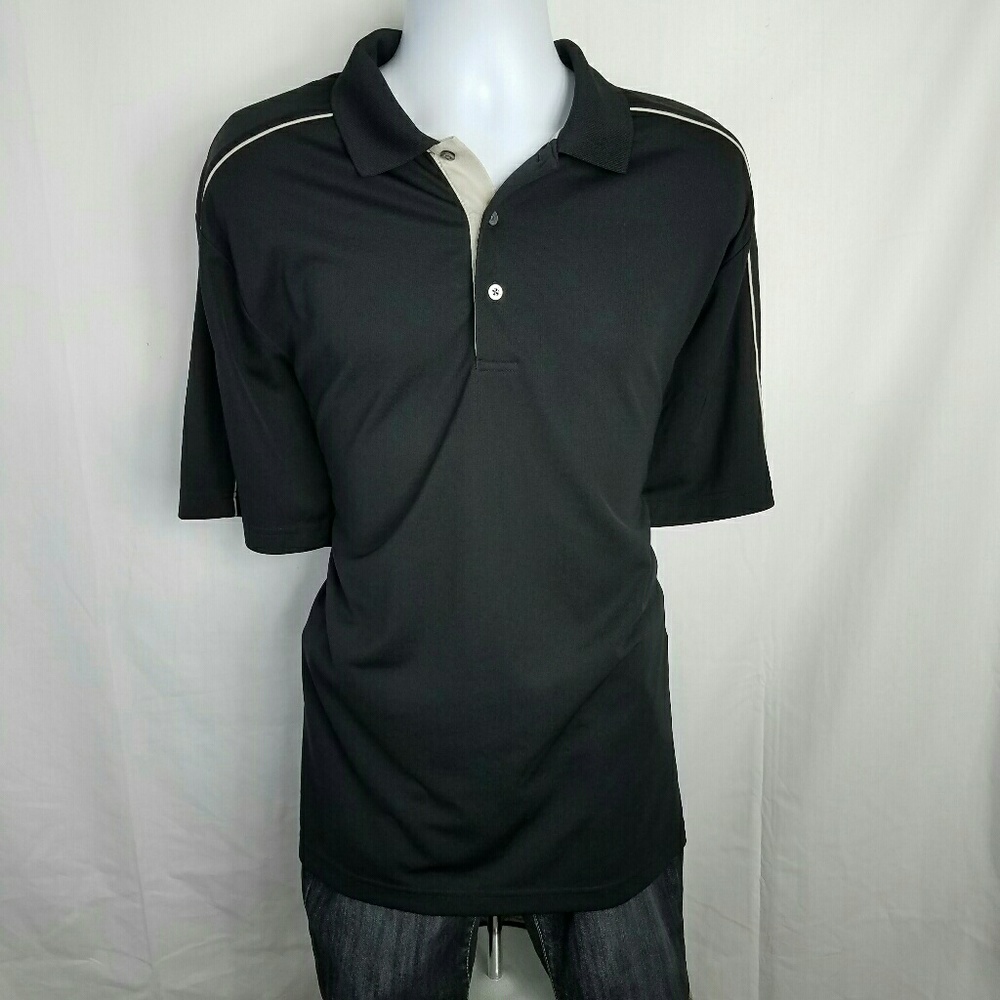 PGA Tour Polyester Golf Black Golf Polo XL