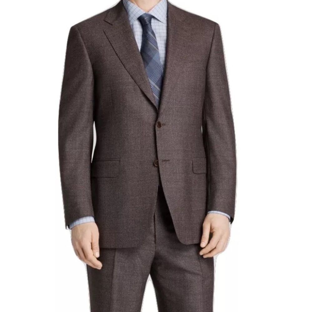 NWT Canali Suit 38 /48 R classic brown Houndstooth