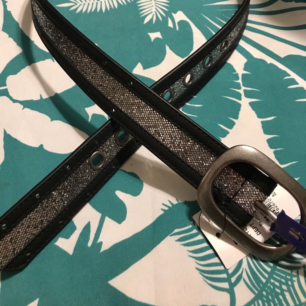 Silver and Black Sparkle Belt