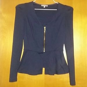 Blue zip up blazer