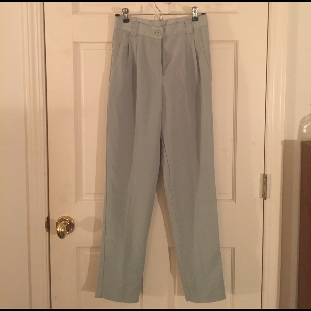 American Apparel mint high waist silk pants sz S