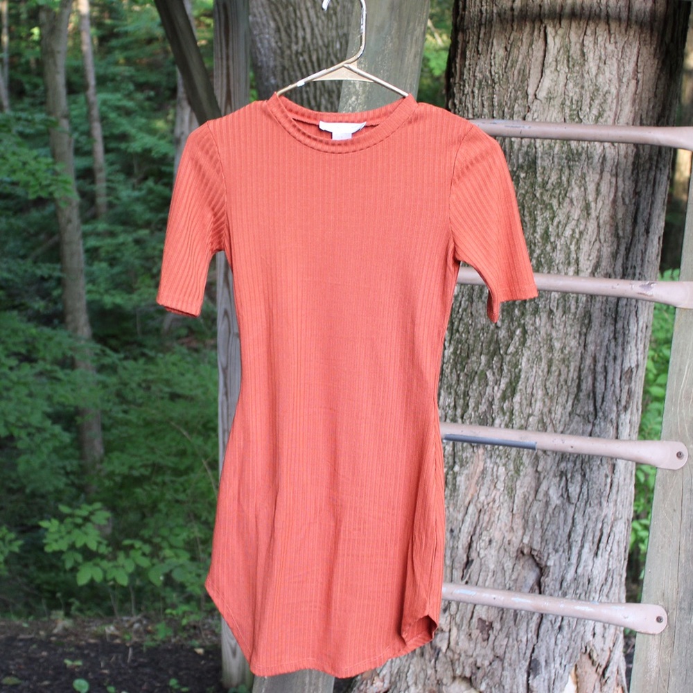 Orange bodycon dress