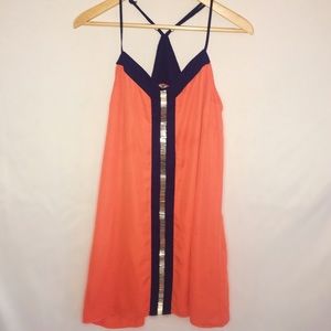 Orange + Blue Beaded Dress