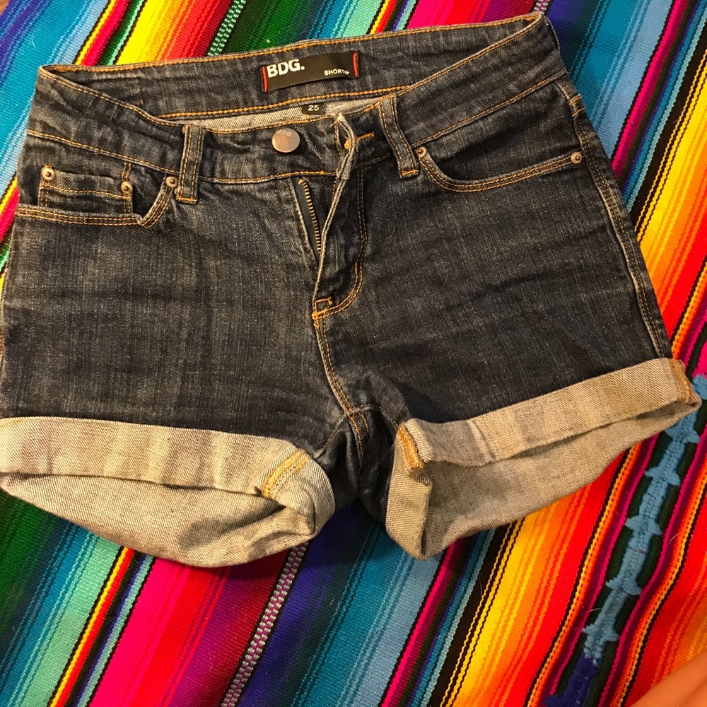 Cuffed urban outfitter bdg denim shorts