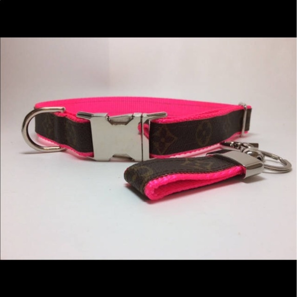 Repurposed Leather Dog Collar Handmade With Authentic LV Material