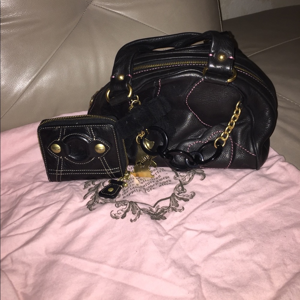 Juicy Couture Leather Bowling Purse Handbag