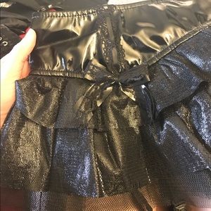 Vintage lip service vinyl lace mini skirt