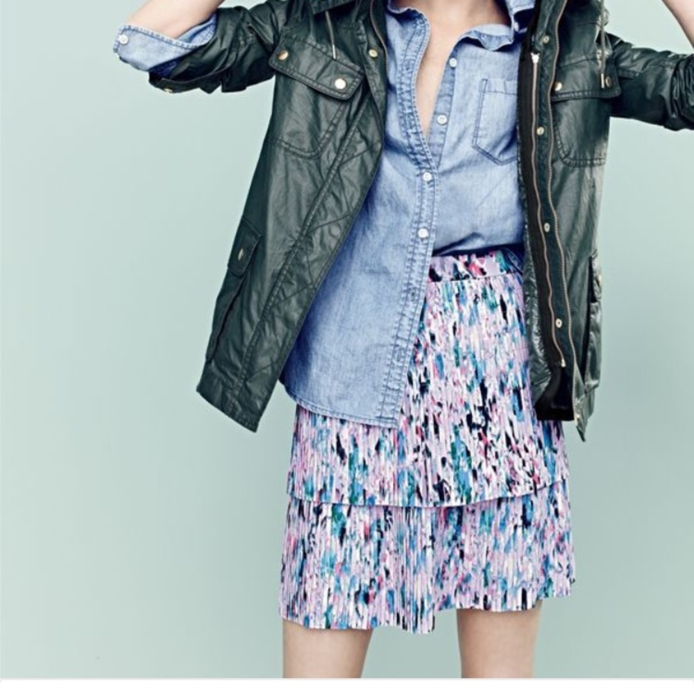 Jcrew two tiered watercolor skirt