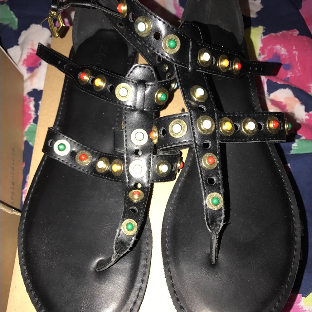 Black Summer Pops of Color Sandal