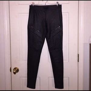 Express leather quilted moto leggings sz S