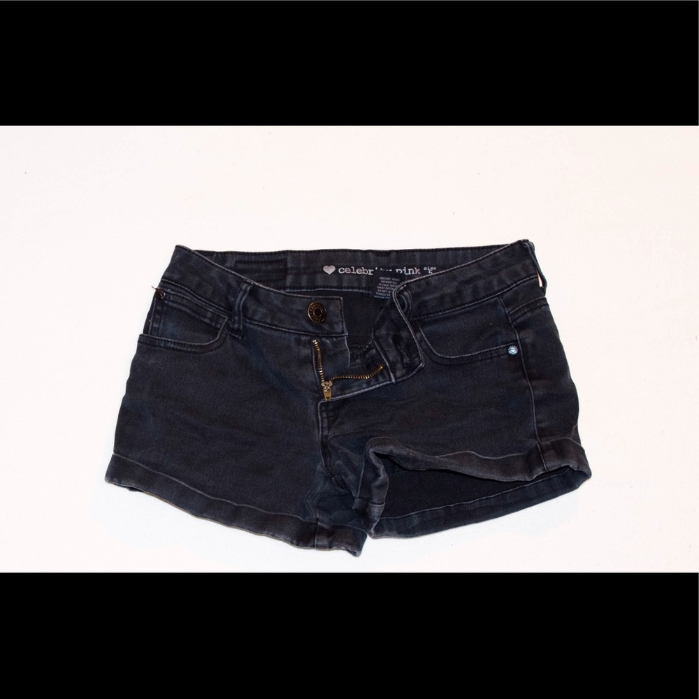 Black jean shorts