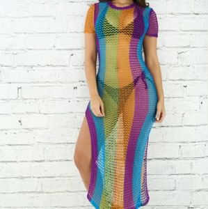 Stripes In Colors Metallic Dress