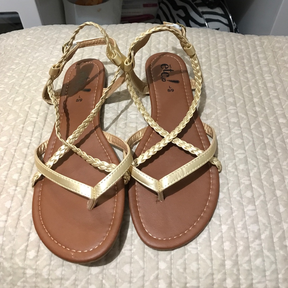 Gold Ankle Strap Sandals