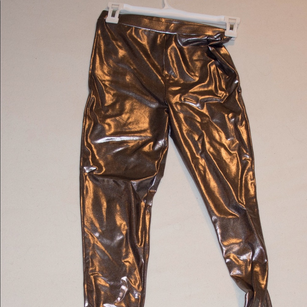 Silver metallic leggings