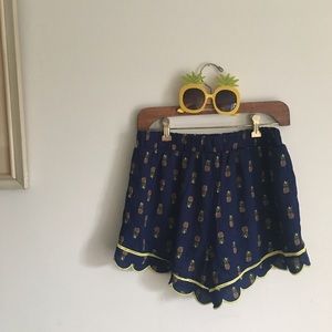 NWT Pineapple high waisted shorts
