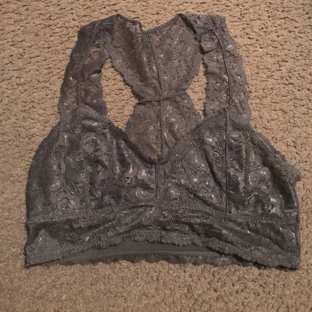 Grey racerback bralette