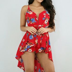 Flare Tail Floral Romper