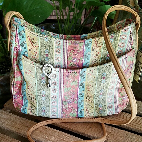 Fossil Handbags - Fossil Floral Striped Leather Mini-Purse