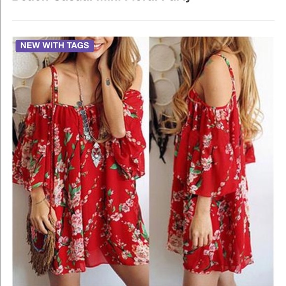 Summer Mini Floral Sun Dress - Picture 1 of 4