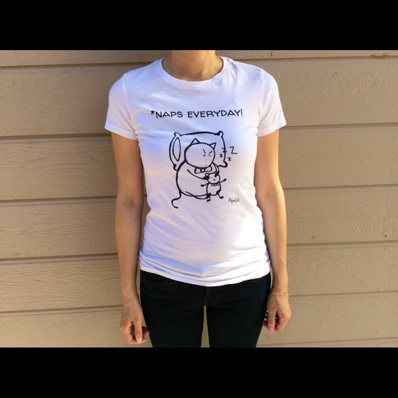 HP "Naps Everyday!" Women's slim fit cat t-shirt - Picture 2 of 3