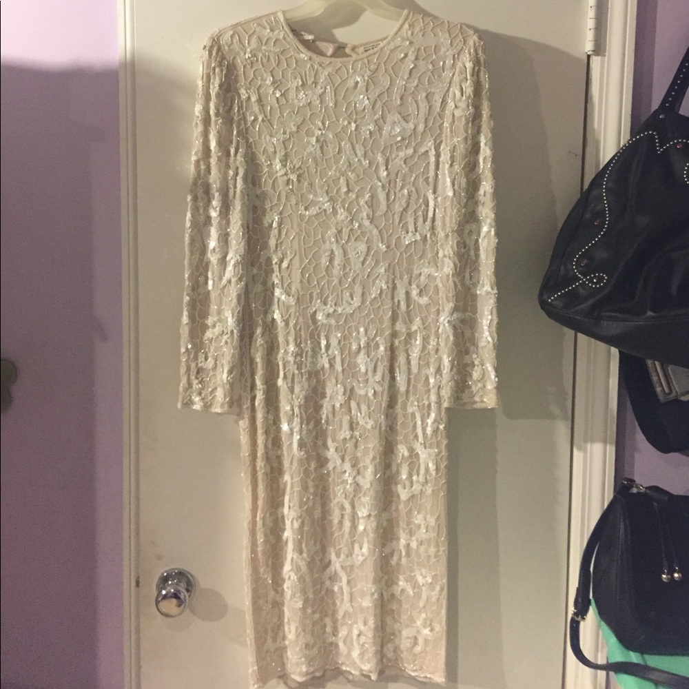 Beaded silk midi dress vintage