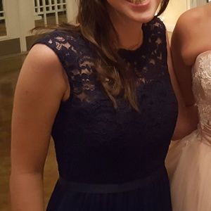 Davids Bridal Marine F19328 Size 2 Long Lace