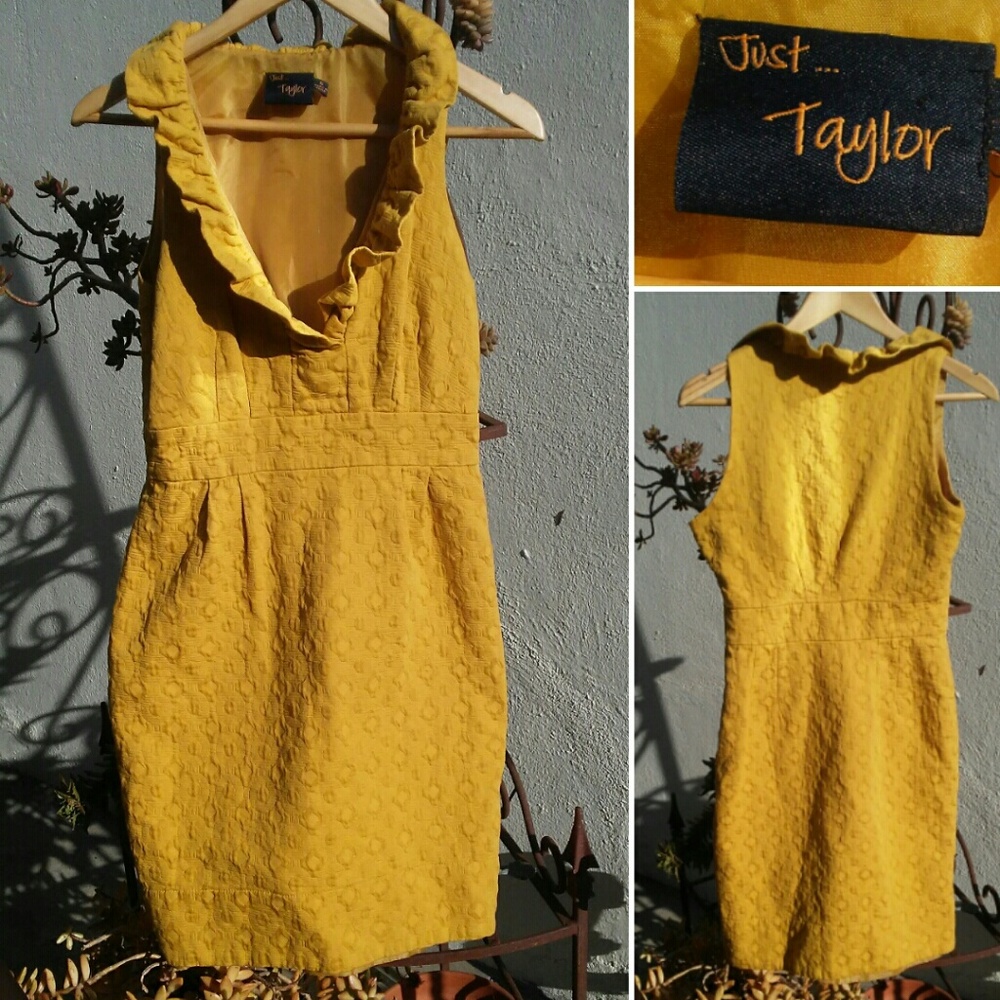 Just...Taylor Gold Ruffle Dress