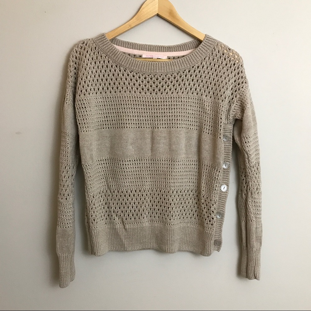 VS Airy Crochet + Knit Sweater - Side Button