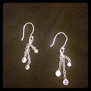 Sterling silver Silpada 3 CZ dangle stones