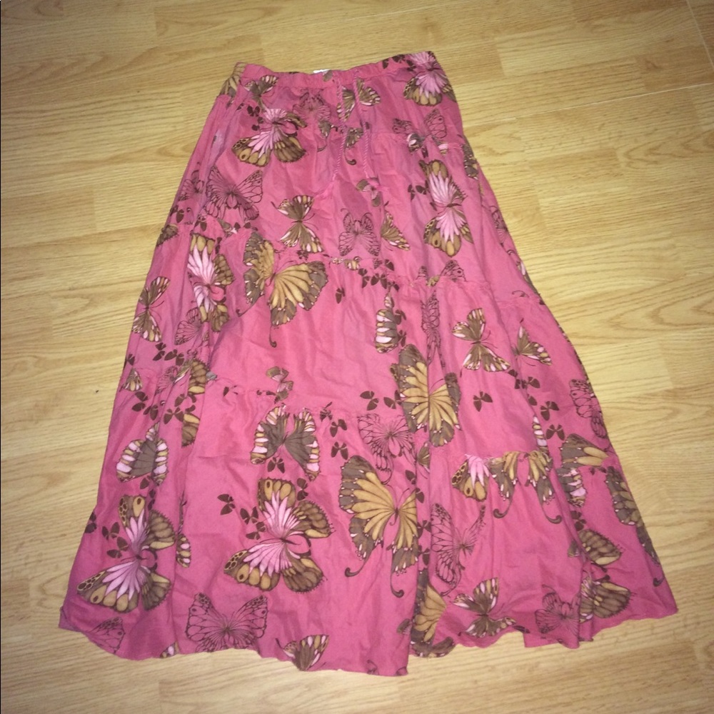 Girls Youth Pink Butterfly Skirt