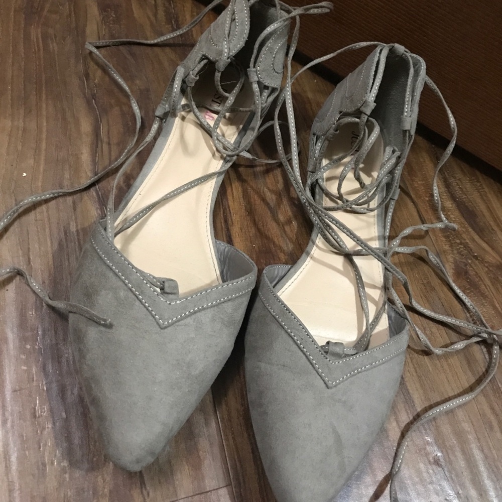 Lace up beige sandals