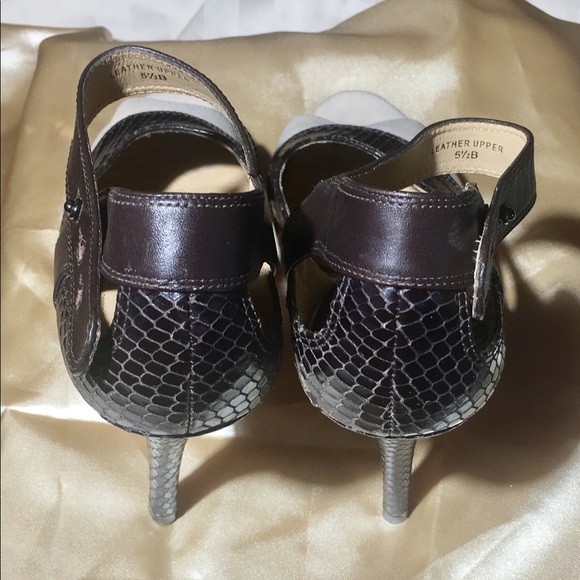 L.A.M.B Taupe and brown Mary Jane peep toe shoes - Picture 2 of 3