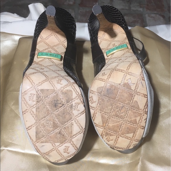 L.A.M.B Taupe and brown Mary Jane peep toe shoes - Picture 3 of 3