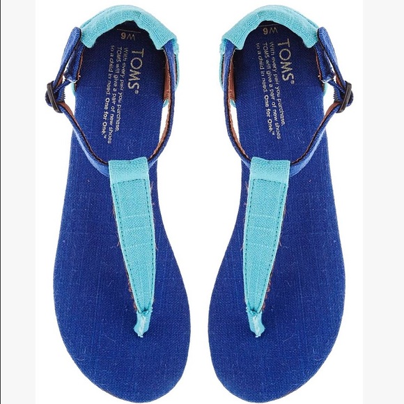 Toms Shoes - Toms Playa Blue Mix Flat Sandals